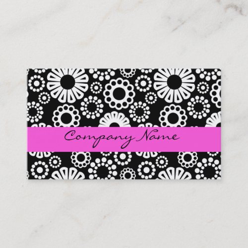 Black and white floral Business Card