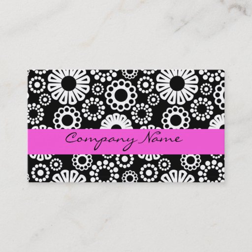 Customizable Black and white floral Business Card