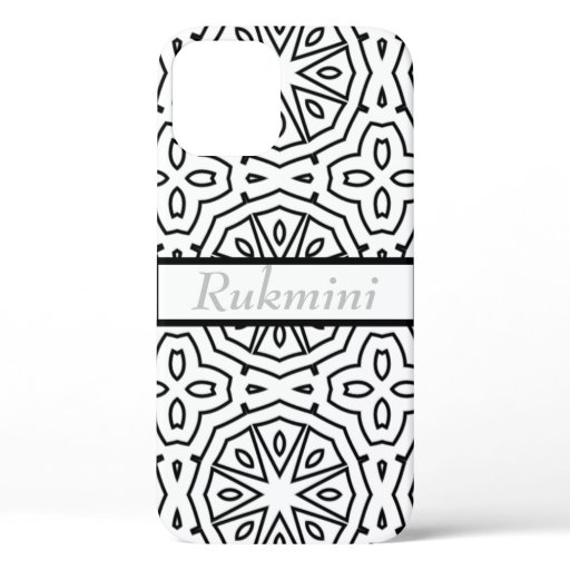 black and white floral  iPhone 12 case