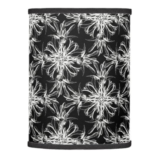Black and White Floral Damask Lamp Shade (Right)