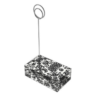 Black and White Floral Damask Table Number Holder