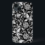Black And White Floral Damasks Vintage Pattern iPhone 13 Case<br><div class="desc">Vintage black and white damasks floral pattern. Elagant iPhone 4/4S case. Design is available on other products.</div>