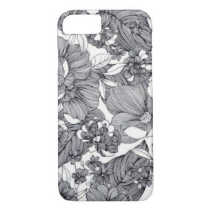 Black and White Floral Design iPhone 8/7 Case