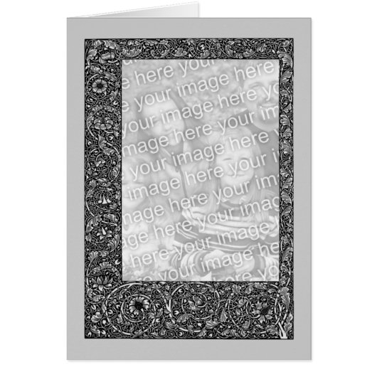 Black And White Floral Design Photo Card (Front)