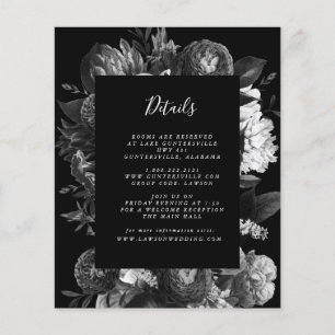 Black and White Floral Details Card   Budget Flyer