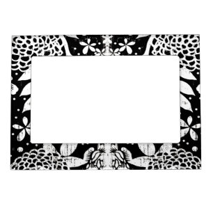 Black and White Floral Flowers 5x7 Magnetic Frame