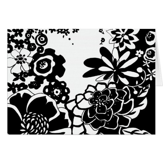 Black and White Floral Garden Graphic Pattern (Front Horizontal)