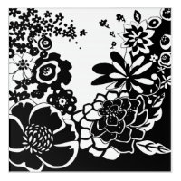Black and White Floral Garden Graphic Pattern