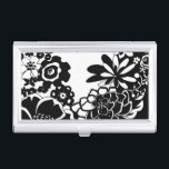 Black and White Floral Garden Graphic Pattern Case For Business Cards<br><div class="desc">A graphic pattern that showcases a black and white floral garden scene,  created by Chariklia Zarris. Even with only two colors the painting is almost overwhelming in its beauty. Give yourself the gift of an exquisite floral display by purchasing this print today!</div>