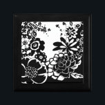 Black and White Floral Garden Graphic Pattern Gift Box<br><div class="desc">A graphic pattern that showcases a black and white floral garden scene,  created by Chariklia Zarris. Even with only two colors the painting is almost overwhelming in its beauty. Give yourself the gift of an exquisite floral display by purchasing this print today!</div>