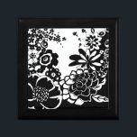 Black and White Floral Garden Graphic Pattern Gift Box<br><div class="desc">A graphic pattern that showcases a black and white floral garden scene,  created by Chariklia Zarris. Even with only two colors the painting is almost overwhelming in its beauty. Give yourself the gift of an exquisite floral display by purchasing this print today!</div>
