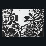 Black and White Floral Garden Graphic Pattern Kitchen Towel<br><div class="desc">A graphic pattern that showcases a black and white floral garden scene,  created by Chariklia Zarris. Even with only two colors the painting is almost overwhelming in its beauty. Give yourself the gift of an exquisite floral display by purchasing this print today!</div>