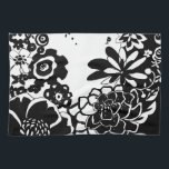 Black and White Floral Garden Graphic Pattern Kitchen Towel<br><div class="desc">A graphic pattern that showcases a black and white floral garden scene,  created by Chariklia Zarris. Even with only two colors the painting is almost overwhelming in its beauty. Give yourself the gift of an exquisite floral display by purchasing this print today!</div>
