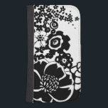 Black and White Floral Garden Graphic Pattern Samsung S4 Wallet Case<br><div class="desc">A graphic pattern that showcases a black and white floral garden scene,  created by Chariklia Zarris. Even with only two colors the painting is almost overwhelming in its beauty. Give yourself the gift of an exquisite floral display by purchasing this print today!</div>
