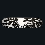 Black and White Floral Garden Graphic Pattern Skateboard<br><div class="desc">A graphic pattern that showcases a black and white floral garden scene,  created by Chariklia Zarris. Even with only two colors the painting is almost overwhelming in its beauty. Give yourself the gift of an exquisite floral display by purchasing this print today!</div>