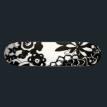 Black and White Floral Garden Graphic Pattern Skateboard<br><div class="desc">A graphic pattern that showcases a black and white floral garden scene,  created by Chariklia Zarris. Even with only two colors the painting is almost overwhelming in its beauty. Give yourself the gift of an exquisite floral display by purchasing this print today!</div>