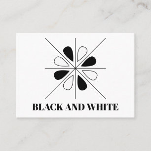 Black and White Floral Geometric Pattern     Business Card