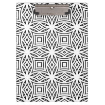 Black and white floral geometric pattern