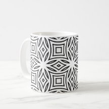 Black and white floral geometric pattern