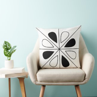 Black and White Floral Geometric Pattern