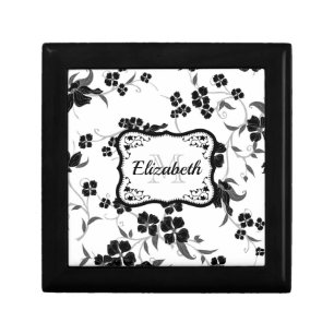Black and White Floral Gift Box