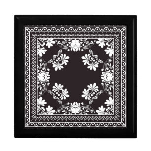 Black and White Floral Gift Box