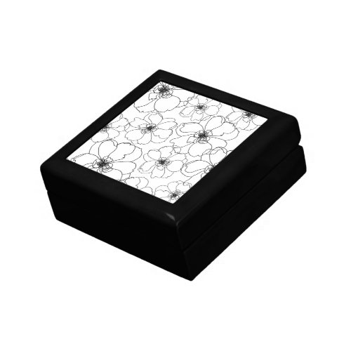 Black and white floral gift box