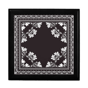 Black and White Floral Gift Box