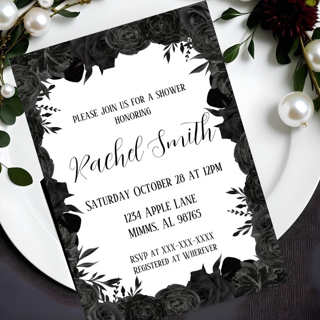 Black and White Floral Invitation (Creator Uploaded)