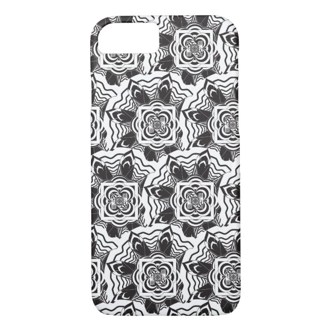 Black and White Floral Mandala iPhone 8/7 Case