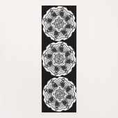 Black and White Floral Mandala Yoga Mat (Front)