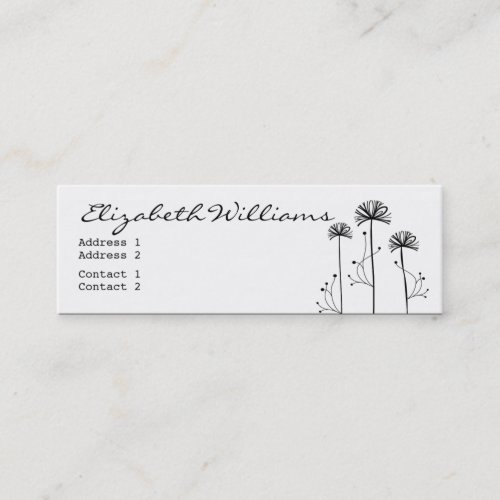 Black and White Floral Business Card Template