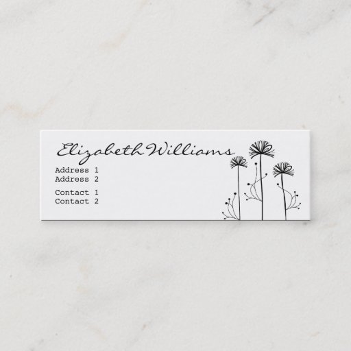 Customizable Black and White Floral Business Card Template