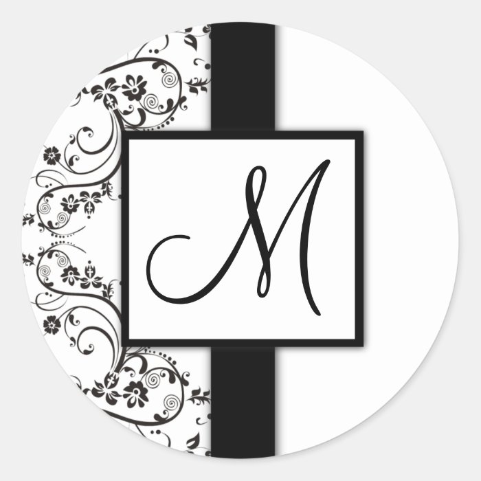 black_and_white_floral_monogram_stickers r8d096f1f39b740b28ee6da2f716c3839_v9waf_8byvr_700