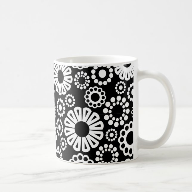 Black and white floral Mug (Right)