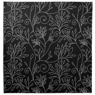 Black and white floral Napkin
