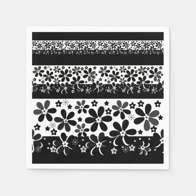 Black and white floral napkins (Front)