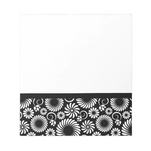 Black and white floral Notebook Notepad