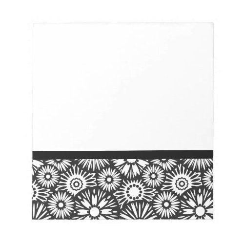 Black and white floral Notebook Notepad