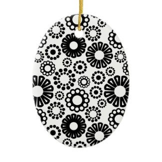 Black and white floral Ornament