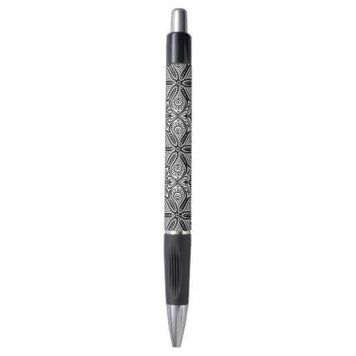 Black And White Floral Ornament Turkish Motive Pen