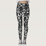 Black and White Floral Ornate Damask Pattern Leggings<br><div class="desc">Elegant,  ornate and unique leggings that feature black and white floral damask pattern. Other colors are available.</div>