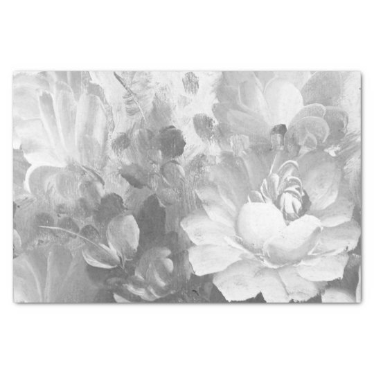 Black and White Floral Painted Flower Tissue Paper | Zazzle.com