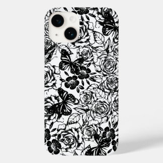 Black and white floral pattern iPhone case