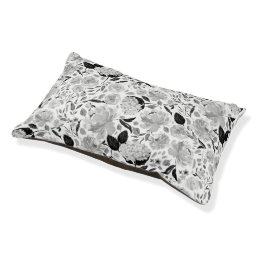 black and white floral pet bed