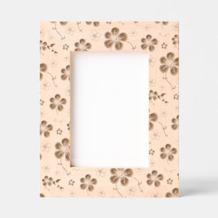 Black and White Floral Print Engraved Frames