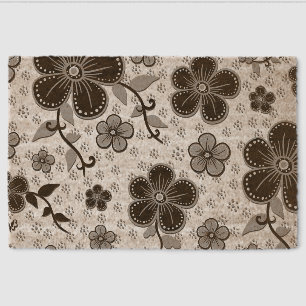 Black and White Floral Print Fiber Doormat