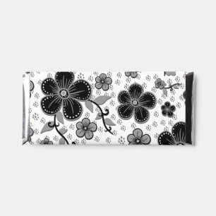 Black and White Floral Print Hershey Bar Favors