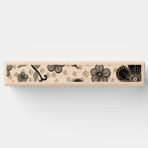 Black and White Floral Print Topple Tower