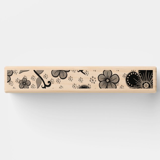 Black and White Floral Print Topple Tower (Front)